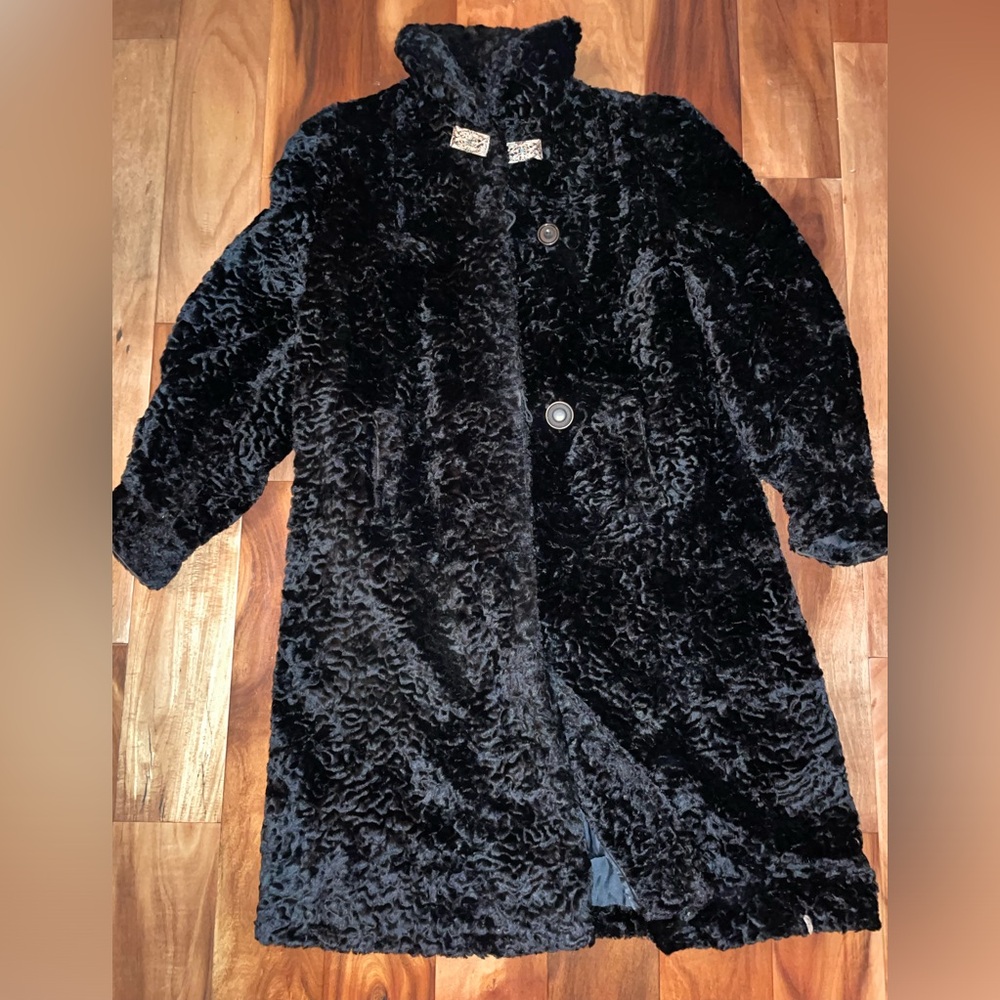 1930s Alaskan Kurl Black Mohair Coat - image 1